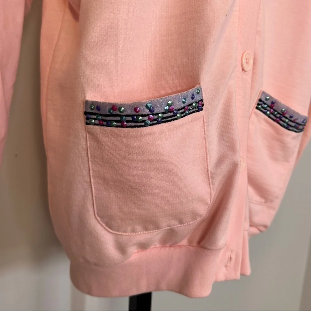 Vintage Plum Avenue Pink Button Down Cardigan - Size Preteen Large (14)